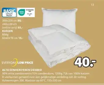 Jysk ALTA EENDENVEREN DEKBED aanbieding