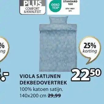 Jysk VIOLA SATIJNEN DEKBEDOVERTREK aanbieding