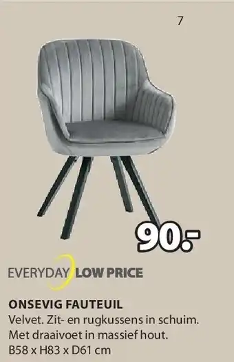 Jysk ONSEVIG FAUTEUIL aanbieding