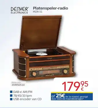 Eldi DENVER ELECTRONICS Platenspeler-radio aanbieding