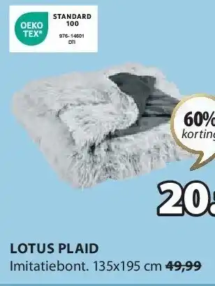 Jysk LOTUS PLAID aanbieding