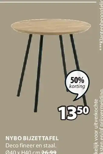 Jysk NYBO BIJZETTAFEL aanbieding
