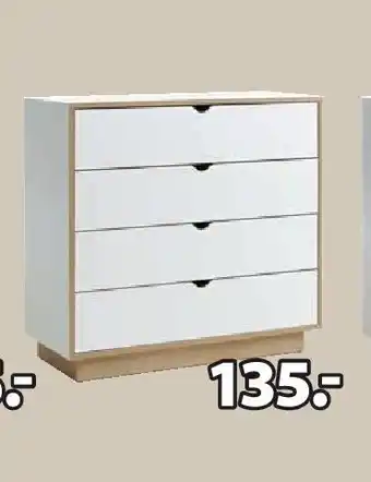 Jysk MAMMEN COMMODE 4 lades breed B90 x H86 x D38 cm aanbieding