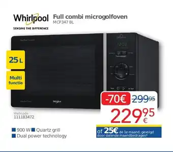 Eldi Whirlpool Full combi microgolfoven 25L aanbieding