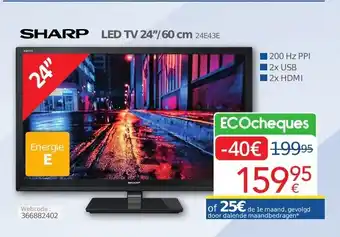 Eldi SHARP LED TV 24"/60 cm aanbieding