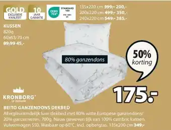 Jysk BEITO GANZENDONS DEKBED aanbieding