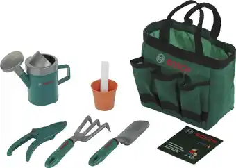 Bol.com Klein Toys Bosch tuin 6-delige tuintas - schop, hark, plantenpot, gieter, snoeischaar, plantinstructies en stokjes - groen aanbieding