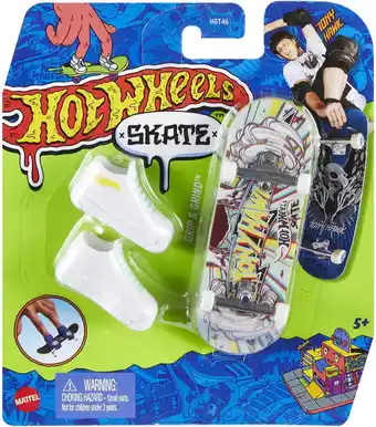 Bol.com Hot Wheels Skate - Vingerskateboard - Wit - Grip & Grind aanbieding
