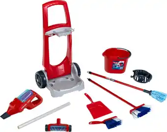 Bol.com Klein Toys Vileda schoonmaakwagen - incl. 3in1 steelstofzuiger - rood aanbieding