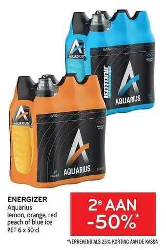 Alvo 2e aan -50% energizer aquarius lemon, orange, red peach of blue ice aanbieding
