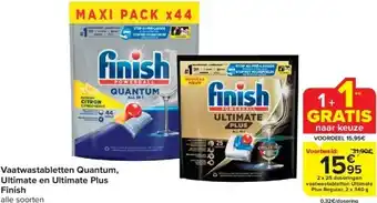 Carrefour Vaatwastabletten Quantum, Ultimate en Ultimate Plus Finish aanbieding