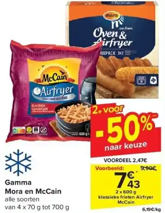 Carrefour Gamma Mora en McCain aanbieding