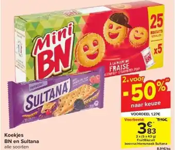 Carrefour Koekjes BN en Sultana aanbieding