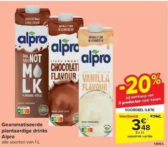 Carrefour Gearomatiseerde plantaardige drinks Alpro aanbieding