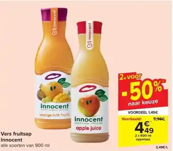 Carrefour Vers fruitsap Innocent aanbieding