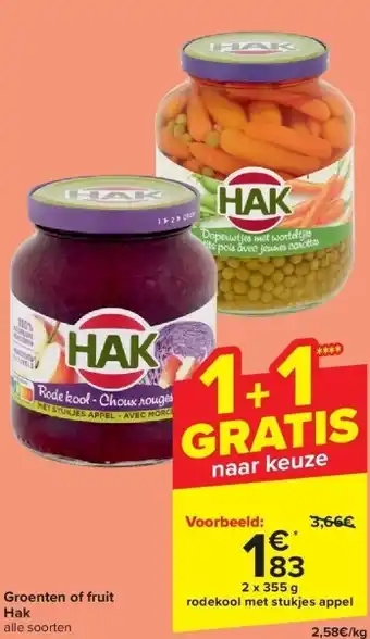 Carrefour Groenten of fruit Hak aanbieding