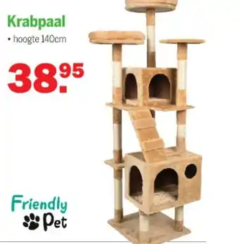 Van Cranenbroek Friendly Pet Krabpaal 140cm aanbieding