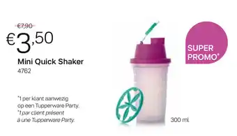 Tupperware Mini Quick Shaker 300ml aanbieding