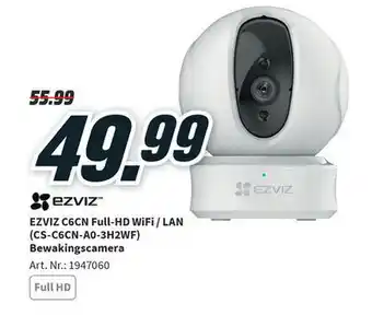 MediaMarkt Ezviz C6CN Full-HD Wifi /LAN (CS-C6CN-A0- 3H2WF) Bewakingscamera aanbieding