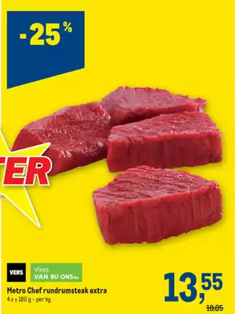 Makro Metro Chef rundrumstreak extra 4 x 180g aanbieding
