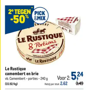 Makro Le Rustique camembert en brie 240g aanbieding