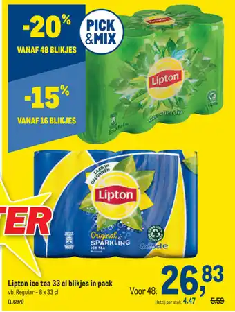 Lipton ice tea 33cl blikjes in pack