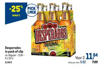 Desperados in pack of clip 6 x 33cl