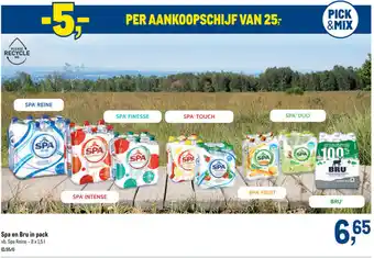Makro Spa en Bru in pack 8 x 1,5L aanbieding