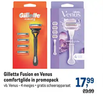 Gillette Fusion en VEnus comfortglide in promopack
