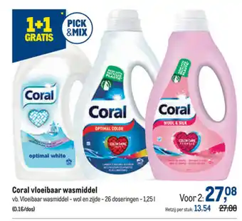 Makro Coral vloeibaar wasmiddel 1,25L aanbieding