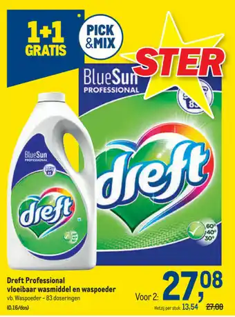 Makro Dreft Professional vloeibaar wasmiddel en wasmiddel en waspoeder aanbieding