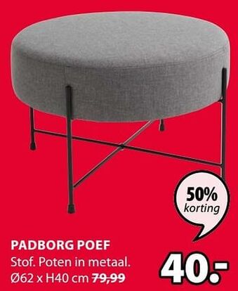 Jysk Padborg poef aanbieding