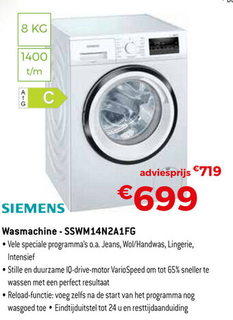 Exellent Siemens Wasmachine SSWM14N2A1FG aanbieding
