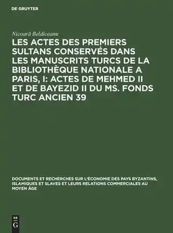 Bol.com Documents Et Recherches Sur l'Économie Des Pays Byzantins, I- Les Actes Des Premiers Sultans Conservés Dans Les Manuscrits Tu aanbieding