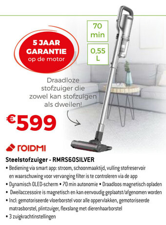 Exellent Roidmi Steelstofzuiger RMRS60SILVER aanbieding