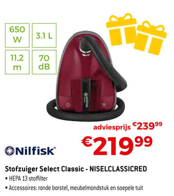 Nilfisk Stofzuiger Select Classic NISELCLASSICRED