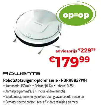 Exellent Rowenta Robotstofzuiger x-plorer serie R0RR6827WH aanbieding