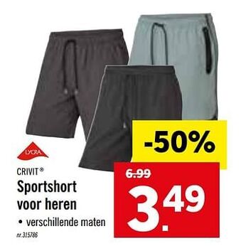 Lidl Sportshort Voor Heren aanbieding