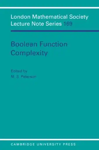 Bol.com London Mathematical Society Lecture Note SeriesSeries Number 169- Boolean Function Complexity aanbieding