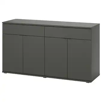 IKEA Vihals Buffetkast, donkergrijs, 140x37x75 cm aanbieding