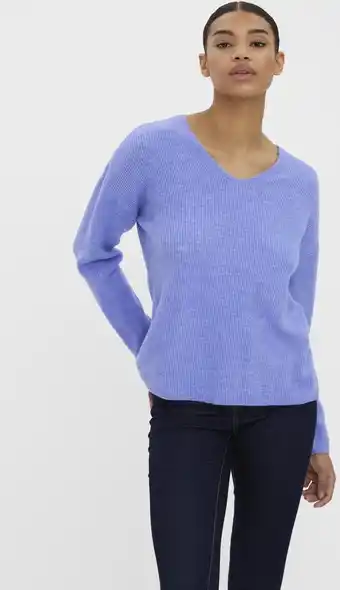 Bol.com VERO MODA VMCREWLEFILE LS V-NECK BLOUSE NOOS Dames Trui - Maat S aanbieding
