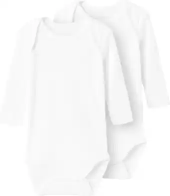 Bol.com name it NBFBODY 2P LS WHITE NEEDLEDROP NOOS Meisjes Rompertje - Bright White_ - Maat 68 aanbieding