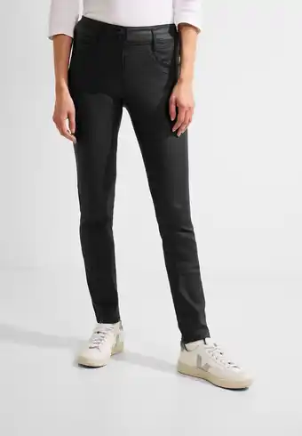 Bol.com CECIL BF Scarlett coated Dames Broek - zwart - Maat 32 aanbieding