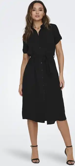 Bol.com JDY JDYLION MIDI S/S SHIRT DRESS WVN Dames Jurk - Maat XS aanbieding