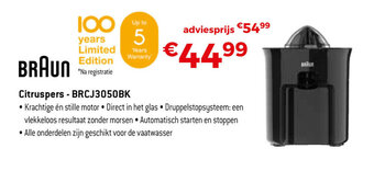Exellent Braun Citruspers BRCJ3050BK aanbieding