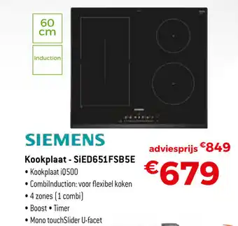 Exellent Siemens Kookplaat SiED654FSB5E aanbieding