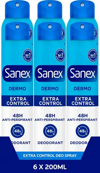 Bol.com Sanex Dermo Extra Control 48h Anti-transpirant Spray - Voordeelverpakking - 6 x 200ml aanbieding