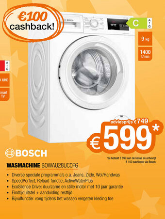 Expert Bosch Wasmachine BOWAU28UC0FG aanbieding