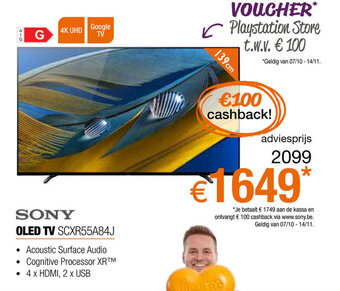 Expert Sony OLED TV SCXR55A84J aanbieding