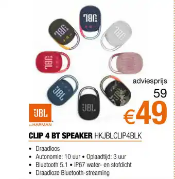 Clip 4 BT Speaker HKJBLCLIP4BLK